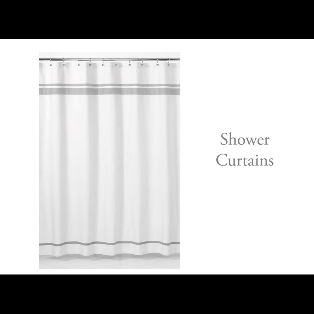 White and Gray Striped Curtain Panel